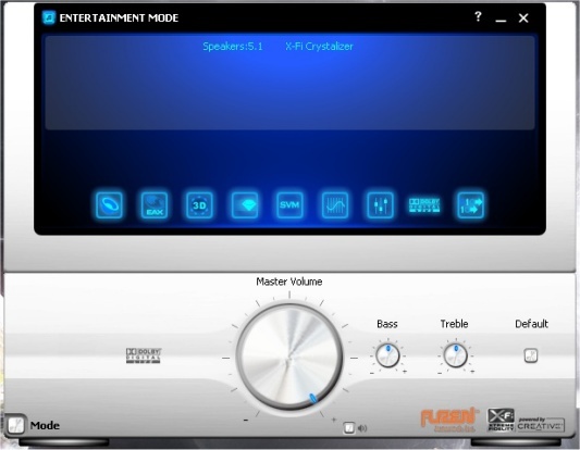 Entertainment Mode paneel