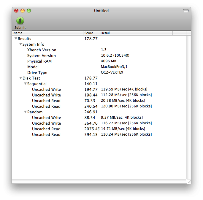 SSD OCZ Vertex 60GB benchmark