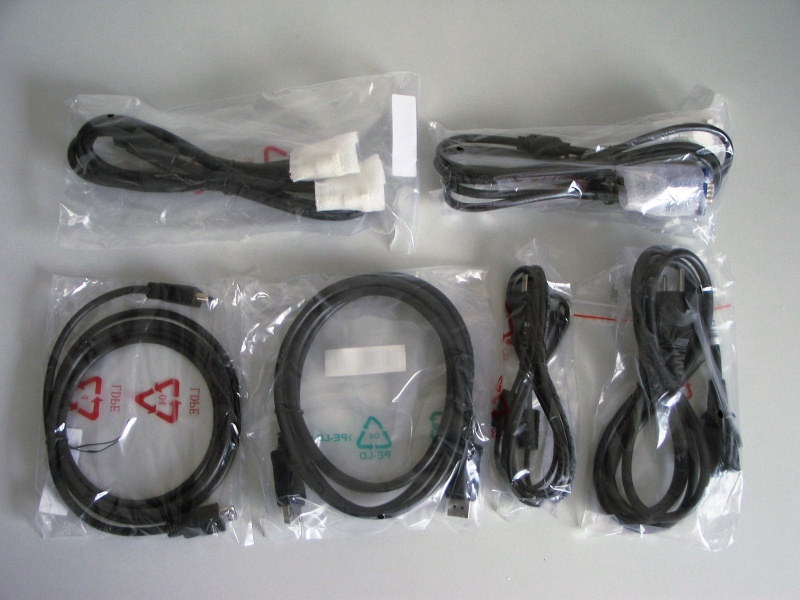 Kabels meegeleverd met de HP LP2475w Kabels meegeleverd met de HP LP2475w