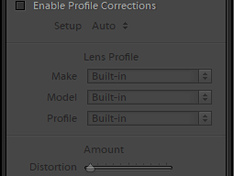 Lightroom lens corrections