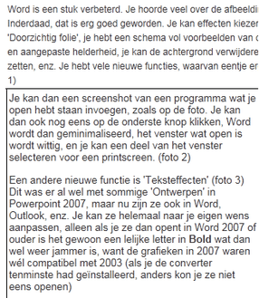 Bug: tekst in tabel groter dan de rest