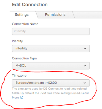 dbconnect timezone setting