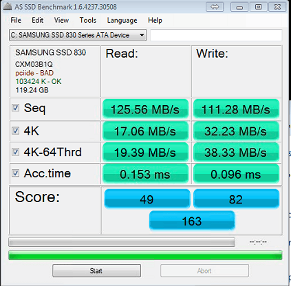 SSD Benchmark result