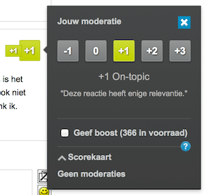 Moderatie-scorekaart