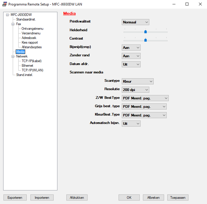 Remote setup media