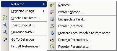 Refactoring in VS2008