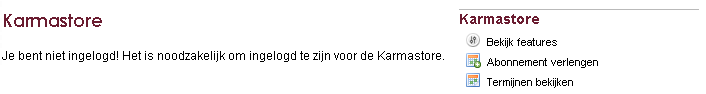 Karmastore - Niet ingelogd