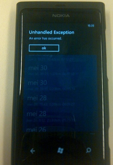 Runkeeper WP7 Crash