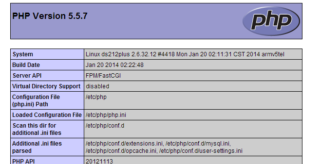 phpinfo dsm5
