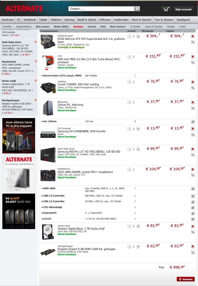 Alternate 999euro conifiguratie