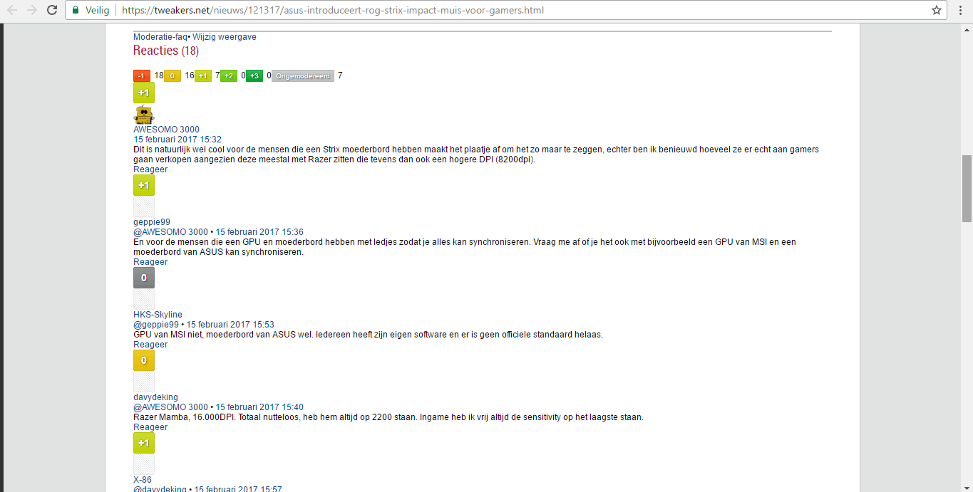 Vreemde reactielayout