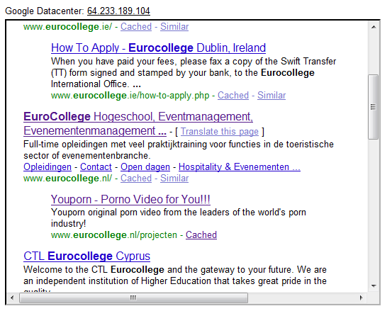Screenshot Google