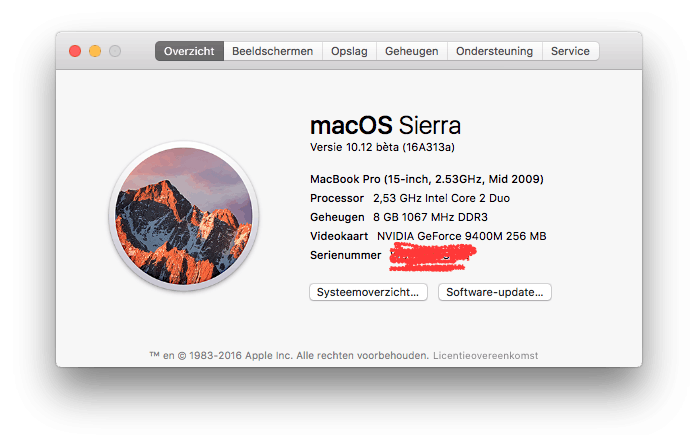 MacOS Sierra MBP