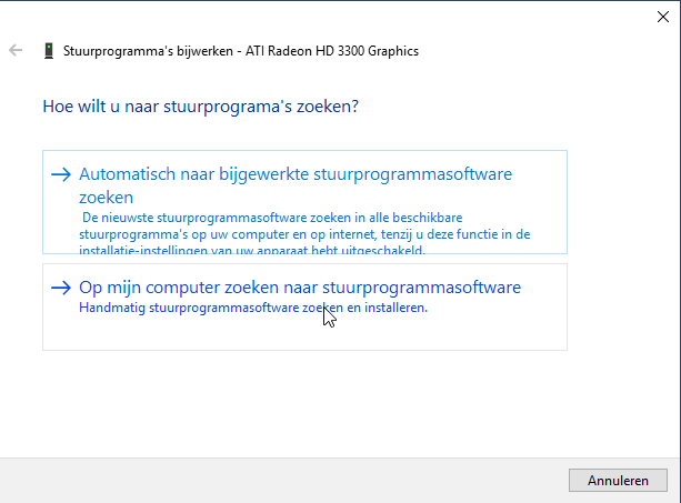 Op mijn computer zoeken naar stuurprogrammasoftware