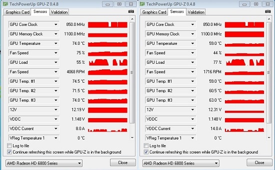 XFIRE GPUZ 850 1100