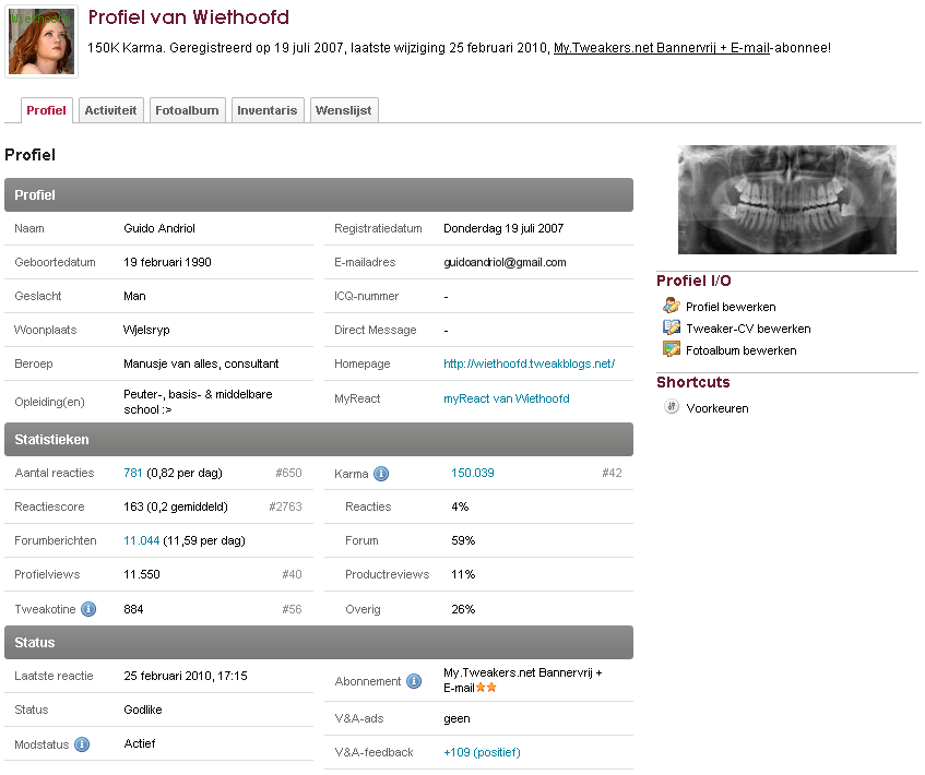 Profiel PW 3.11 screenshot Profiel PW 3.11 screenshot