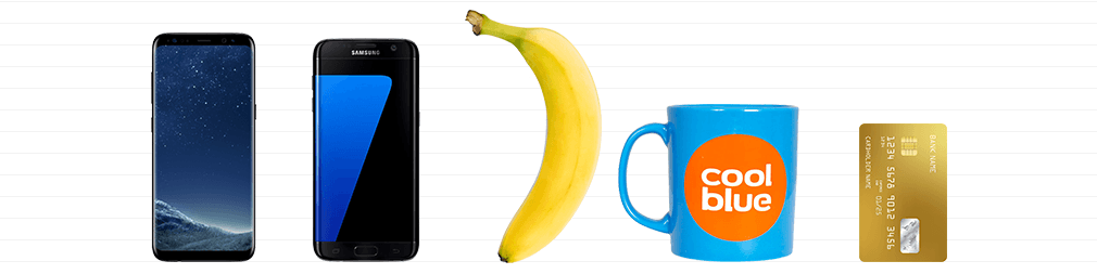 Coolblue S8+ banana for scale