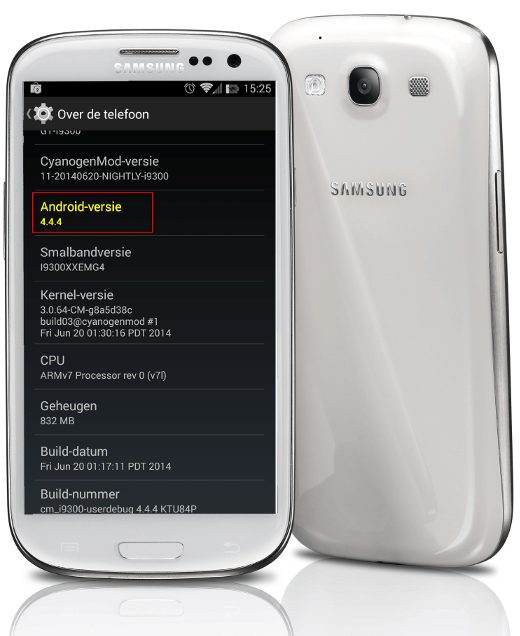 Screenshot SIII met Android KitKat 4.4.4