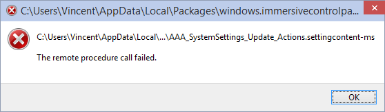 The remote procedure call failed. The remote procedure call failed.