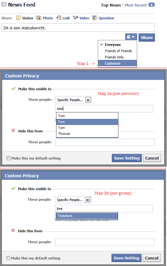Groepsrechten in Facebook Groepsrechten in Facebook