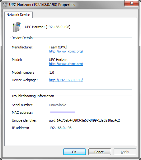 UPC Horizon & XMBC