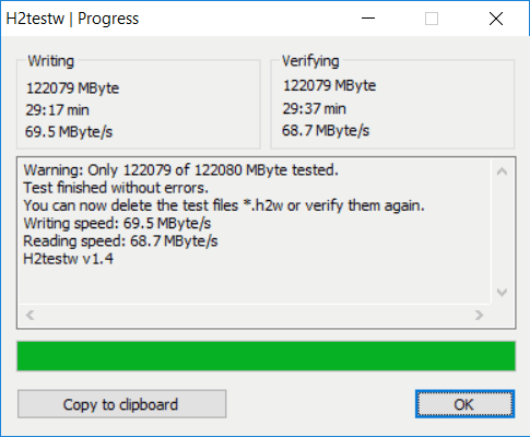 H2testw 128GB