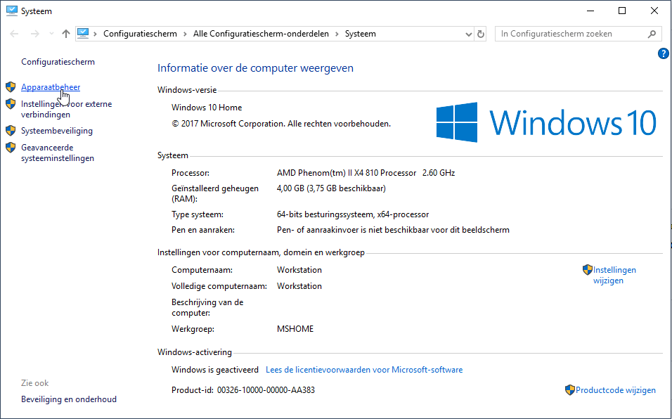 Windows 10 - Systeem - Apparaatbeheer