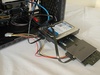 Montageframe hard disk laag SSD hoog aan kast –  connectie laag