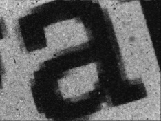 E-ink display Letter a