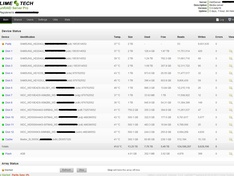 Temperaturen op aangepaste webinterface voor unRAID