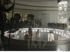 Alden, Woody en Joonas op de set.
