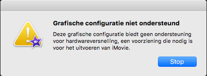 iMovie foutmelding iMovie foutmelding