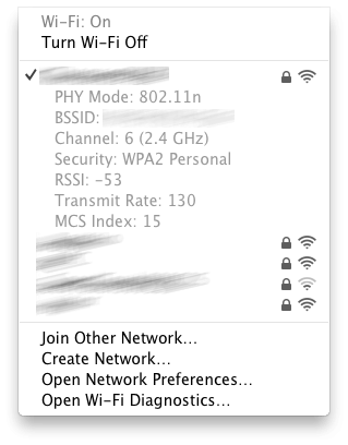OSX advanced wifi info