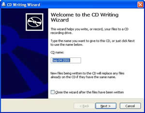 CD Writing wizzard