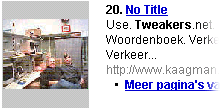 Plaatjes bij zoekresultaten Altavista