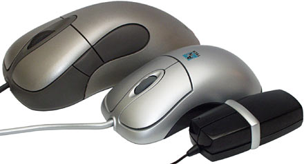 Drietal muizen: Intellimouse Explorer, Mini Size MOP-35 & Super Mini Mouse