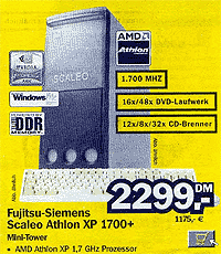 Fujitsu-Siemens Athlon XP advertentie