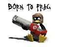 Tux met geweer
