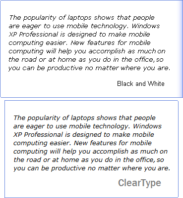 Microsoft ClearType in werking