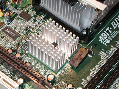 Abit BD7-RAID northbridge close-up