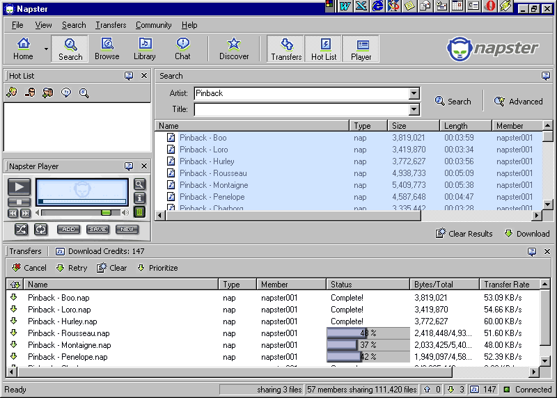 Napster V2 screenshot