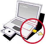 Brandstofcel in een laptop