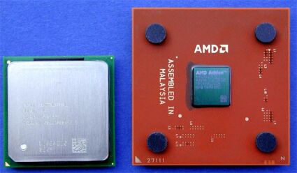 Pentium 4 naast Athlon XP