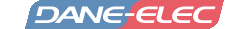 Dane-Elec logo (blauw/rood)