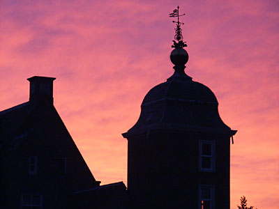 Dimage 7i review: foto kasteeltoren zonsondergang