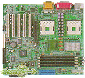 AOpen DXP7R dual Xeon plank met VIA P4X400 chipset