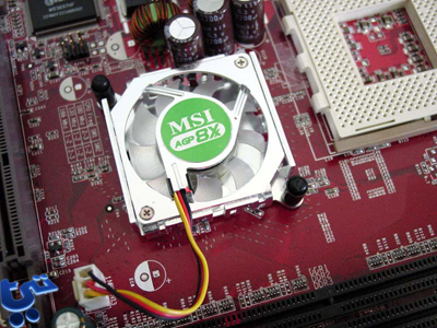 Actief gekoelde KT400 North Bridge op MSI plank