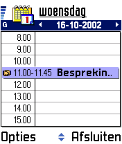 Nokia 7650 review: Agenda dagoverzicht