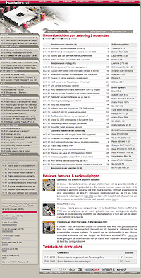 Tweakers.net frontpage met custom layout