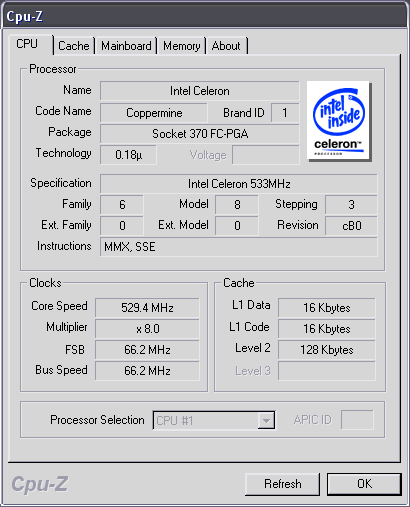 CPU-Z screenie: gebruikte processor van Robin Vreuls